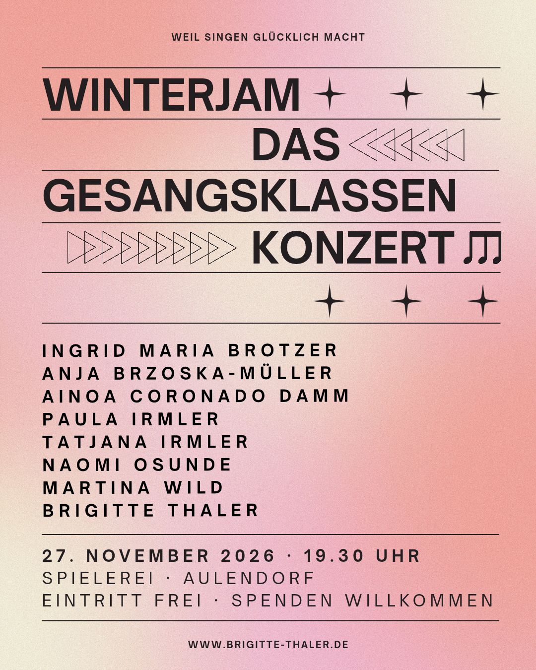 Winterjam Gesangsklassenkonzert